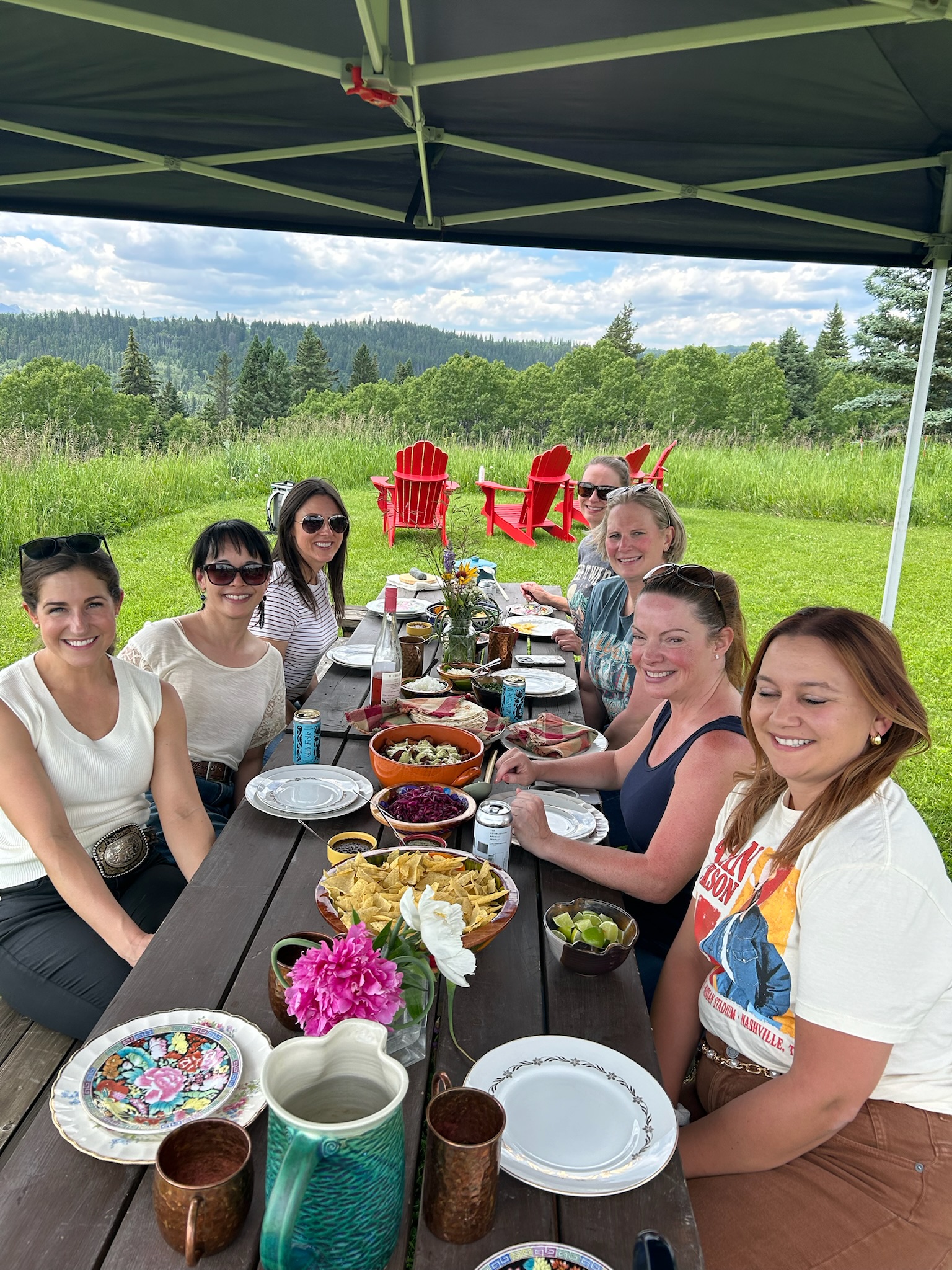 Guests sharing lunch after the forge workshop